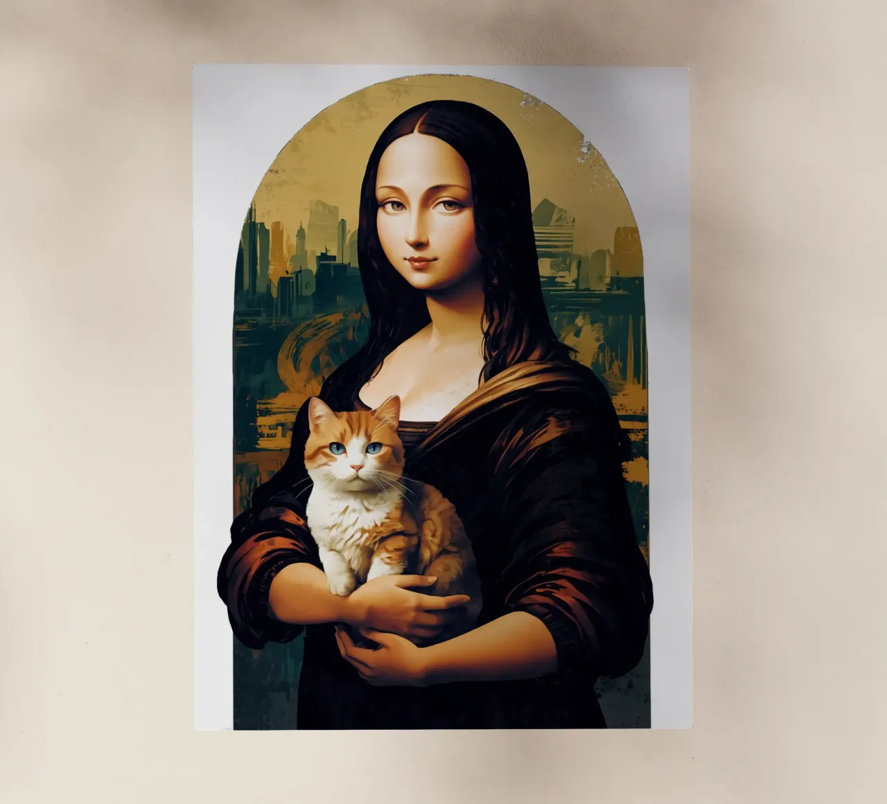 Mona Lisa and Her Feline Muse pellicola backlit da NEKKI
