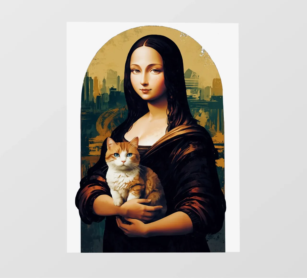 Mona Lisa and Her Feline Muse pellicola backlit da NEKKI
