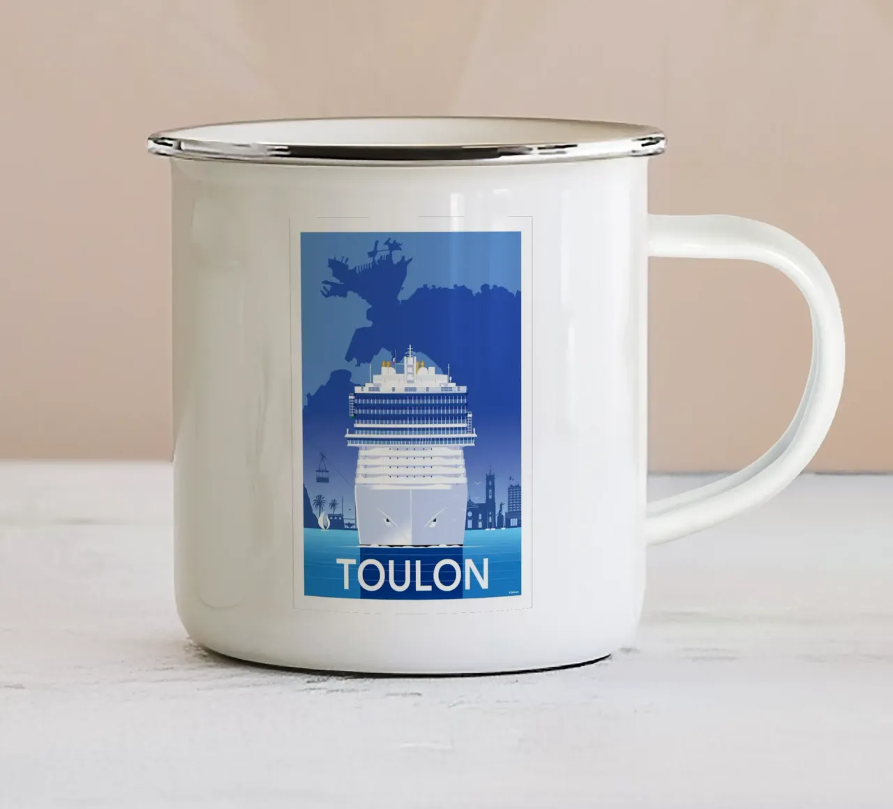 Paquebot tazza in smalto da Raphaël Delerue