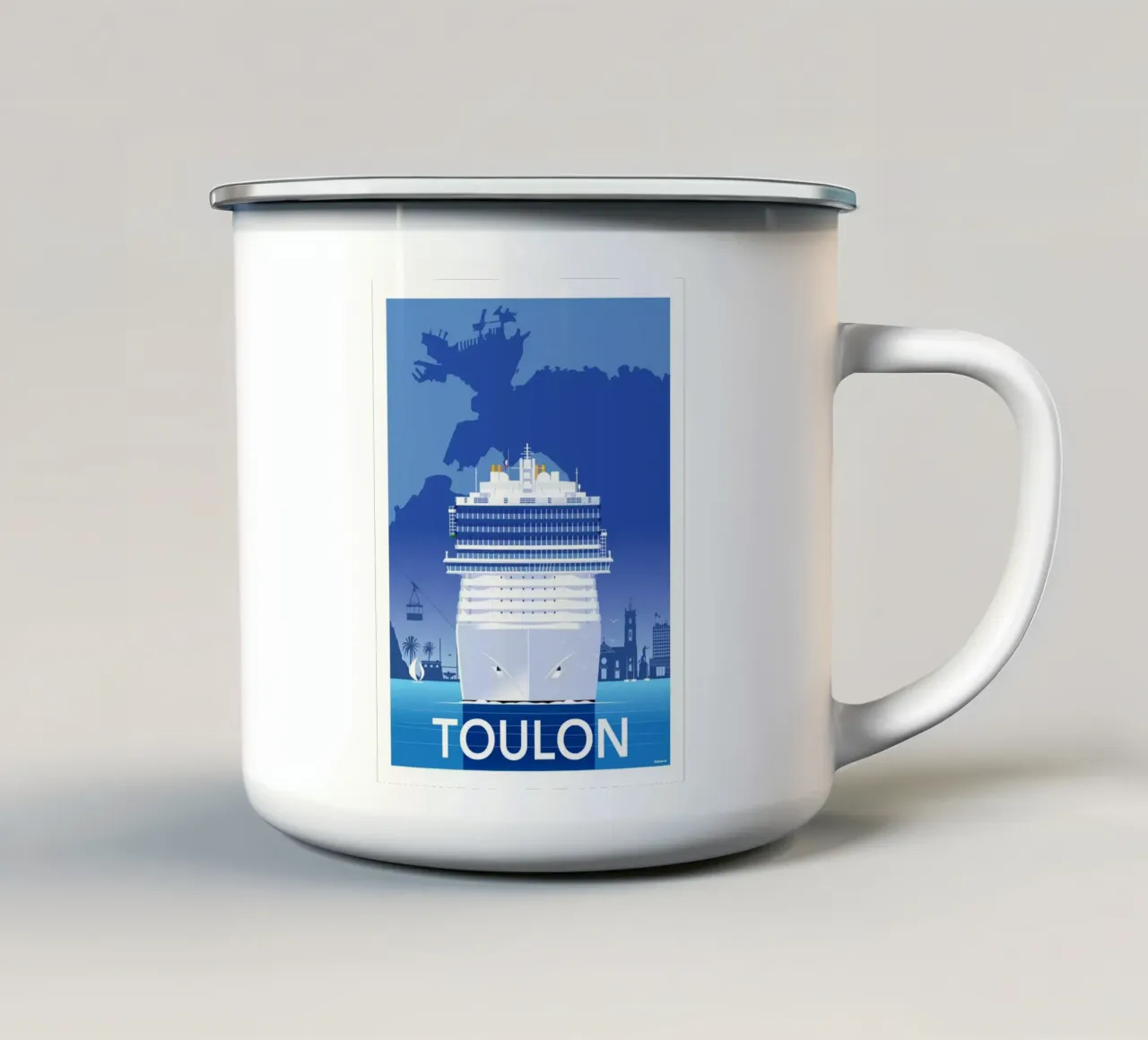 Paquebot tazza in smalto da Raphaël Delerue