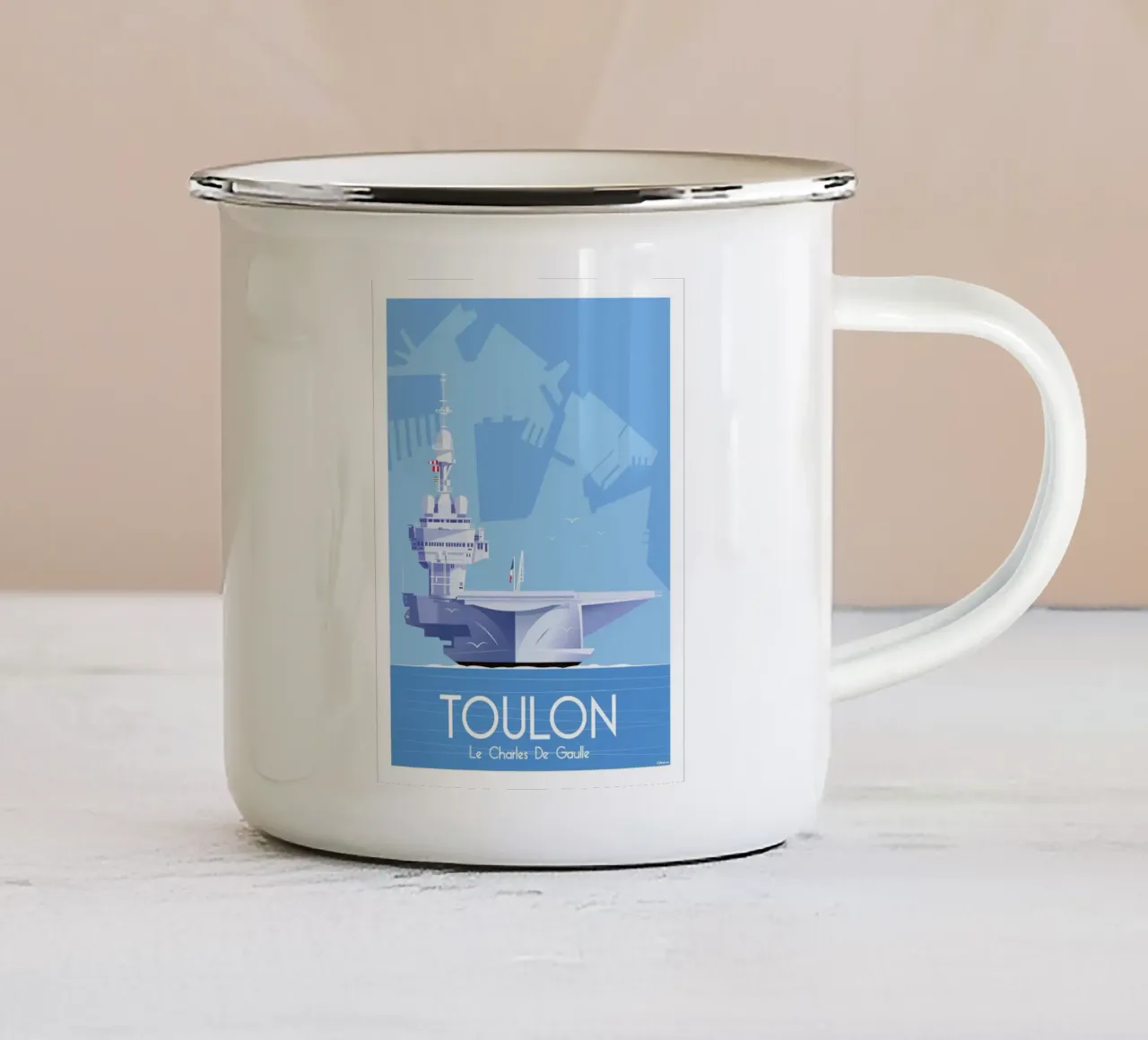 portaerei tazza in smalto da Raphaël Delerue