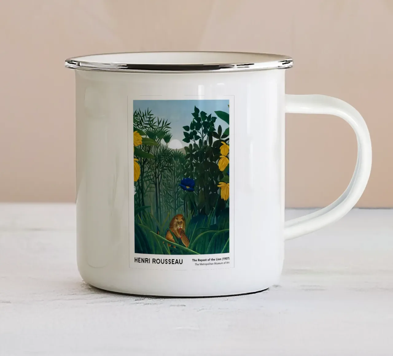 Il banchetto del Leone 1907 tazza in smalto da Anke Gottlieg