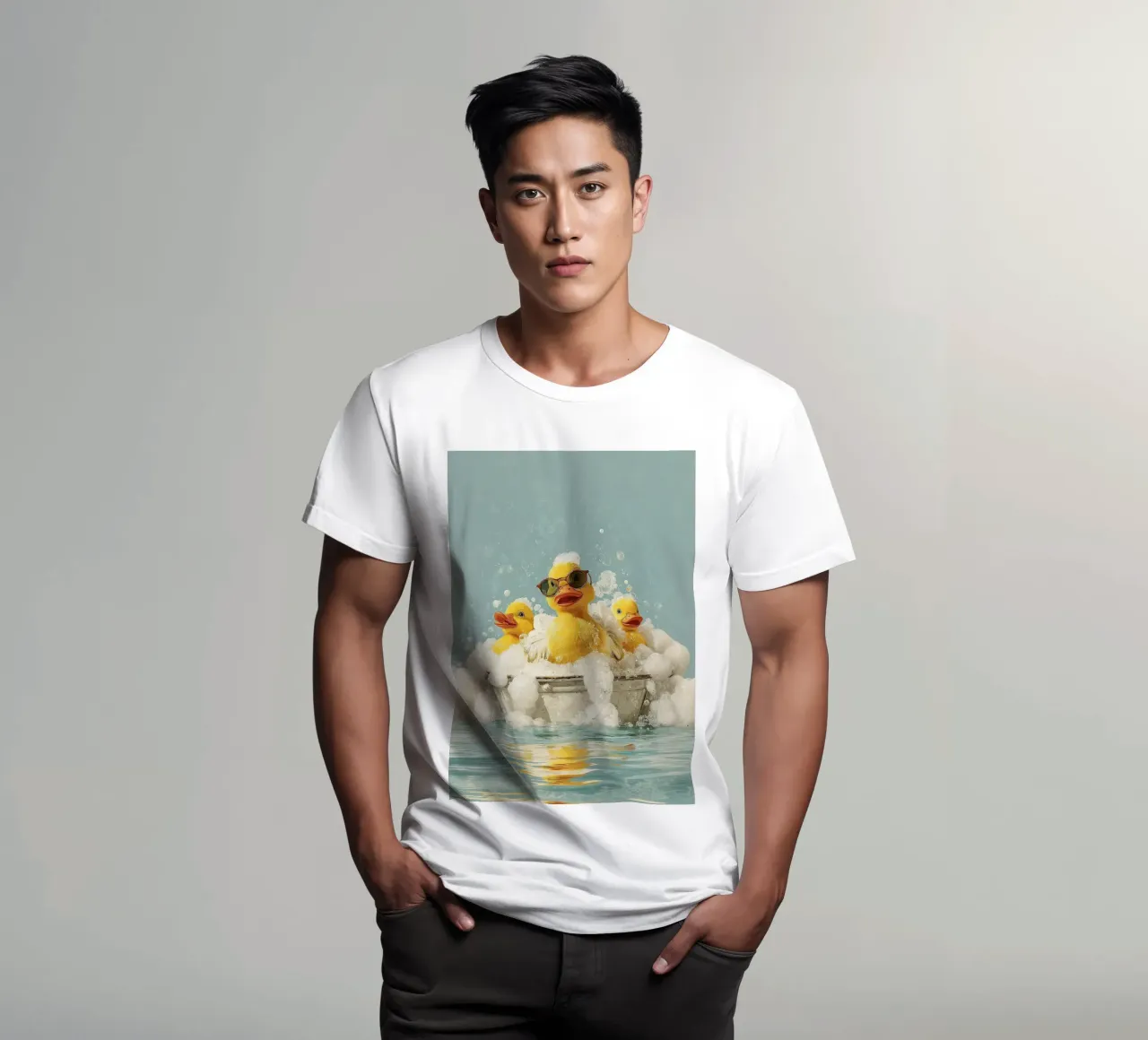Duck Squad Soak - Retro Bubbelbad Vibes t-shirt van HARU HARU