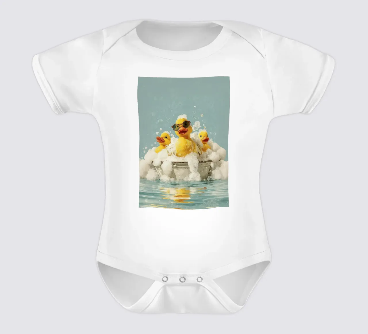 Duck Squad Soak - Retro Bubble Bath Vibes Kurzarm Babybody von HARU HARU