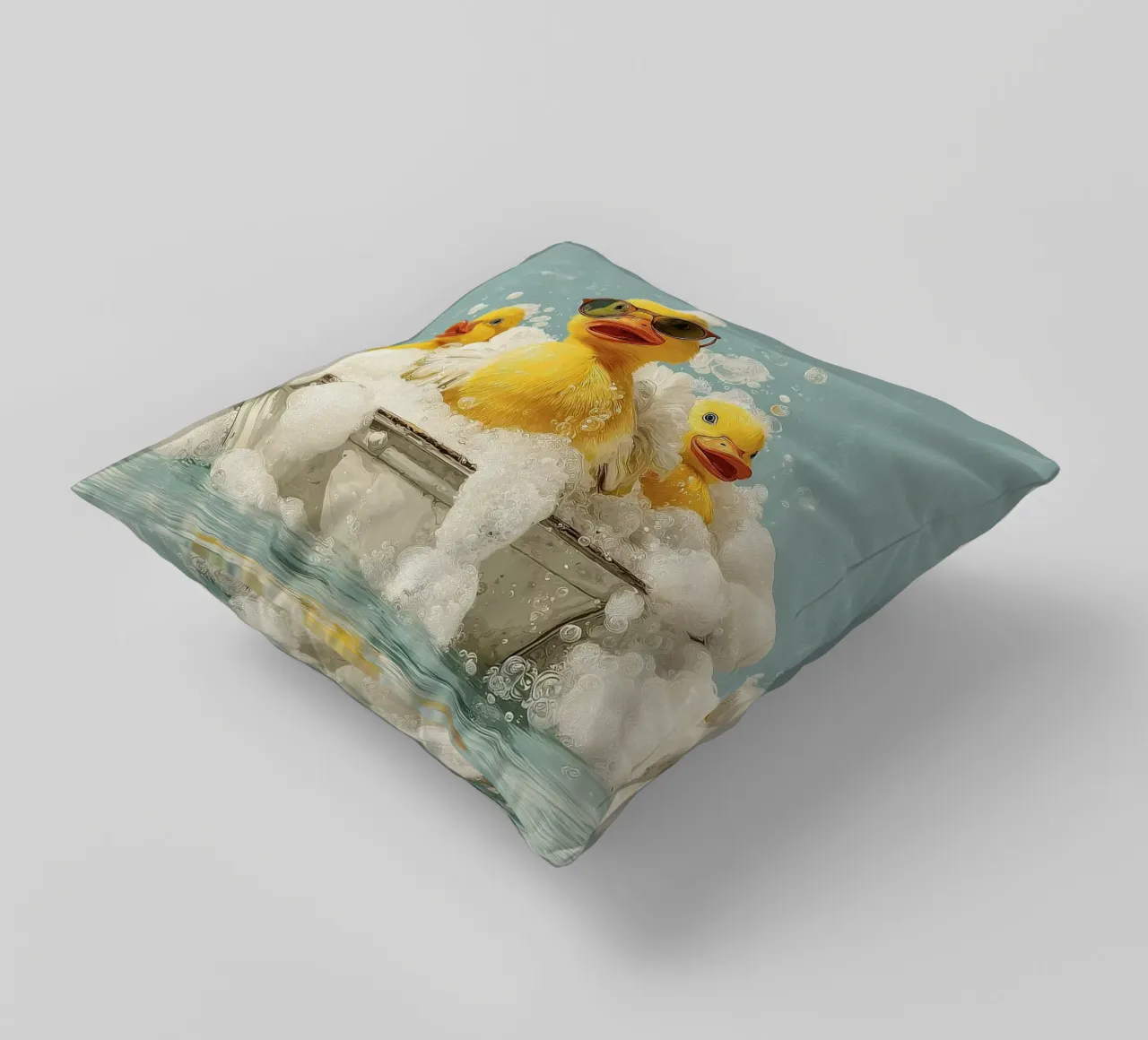 Duck Squad Soak - Retro Bubbelbad Vibes kussen van HARU HARU