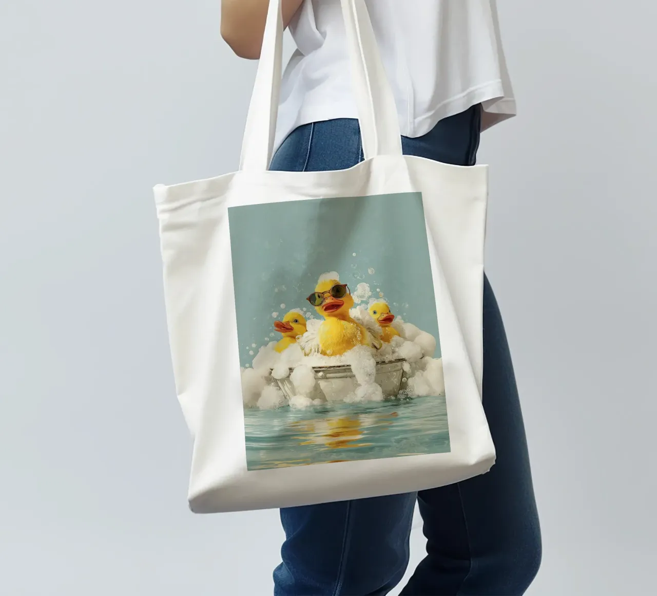 Duck Squad Soak - Vibrazioni retrò per il bagnoschiuma borsa in juta da HARU HARU