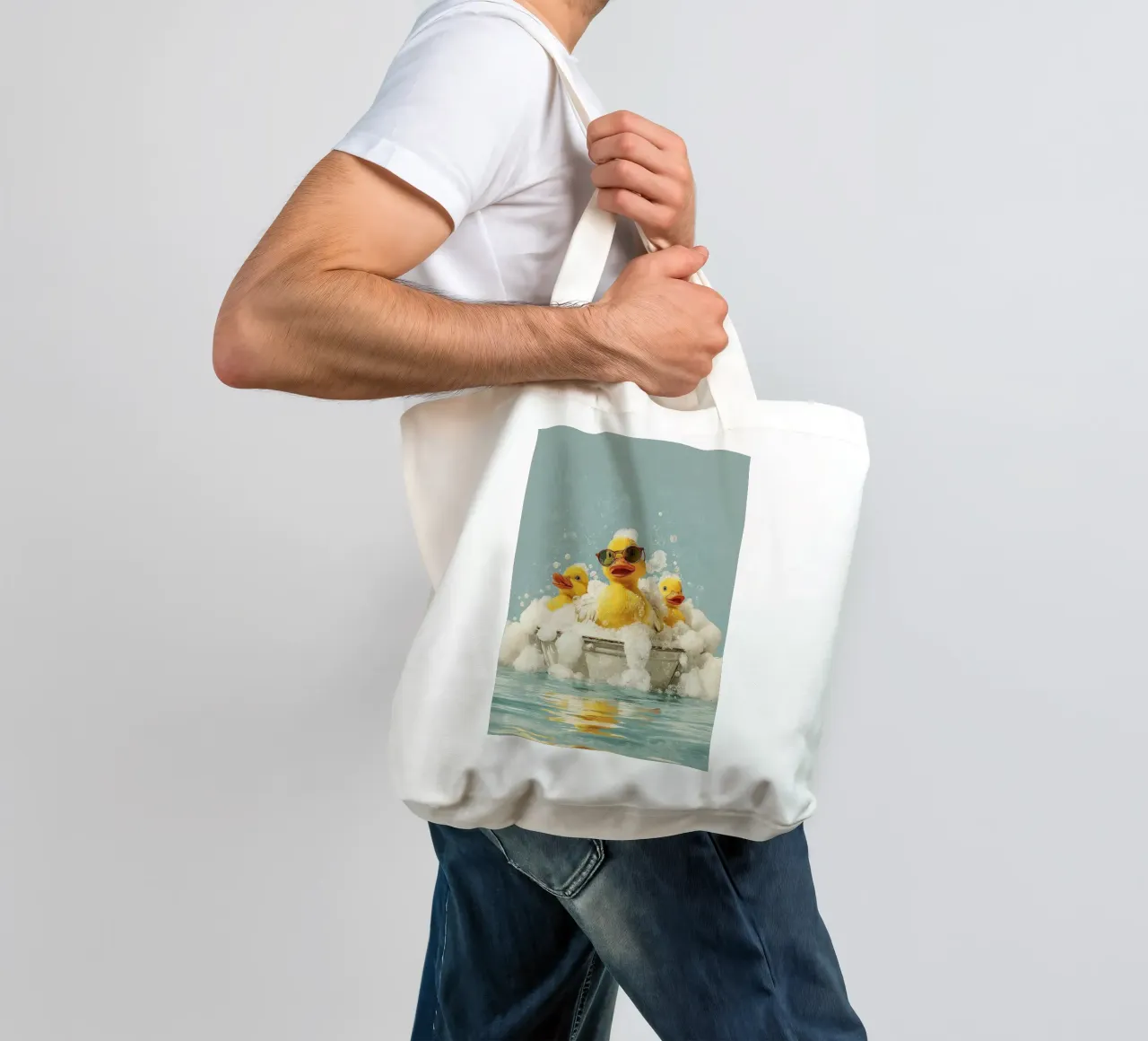 Duck Squad Soak - Vibrazioni retrò per il bagnoschiuma borsa in juta da HARU HARU