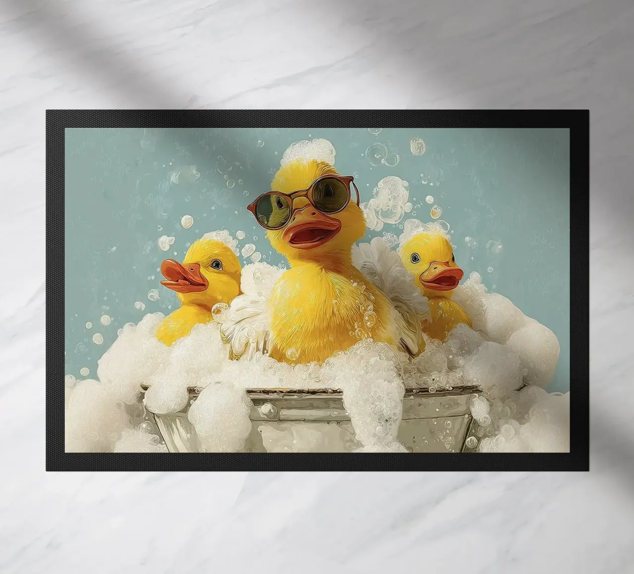 Duck Squad Soak - Retro Bubble Bath Vibes Fußmatte von HARU HARU