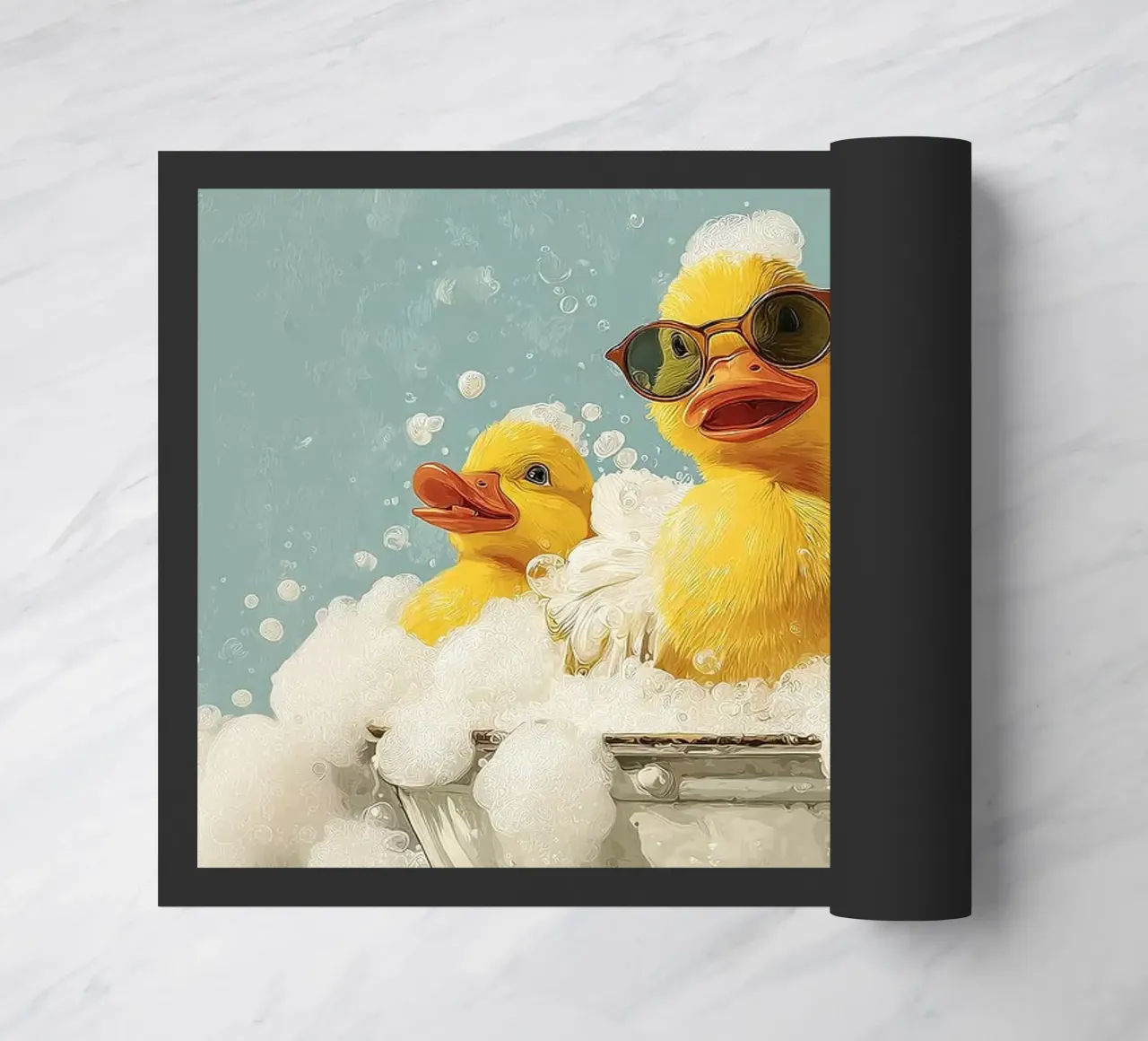 Duck Squad Soak - Retro Bubble Bath Vibes Fußmatte von HARU HARU