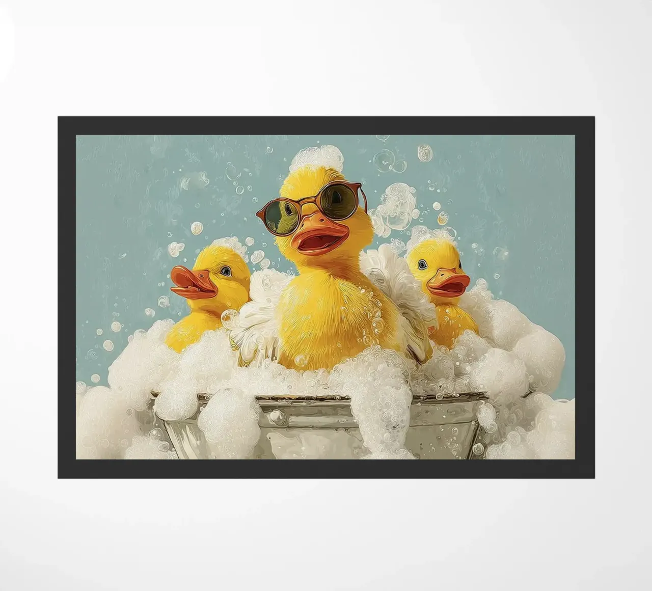 Duck Squad Soak - Retro Bubble Bath Vibes Fußmatte von HARU HARU