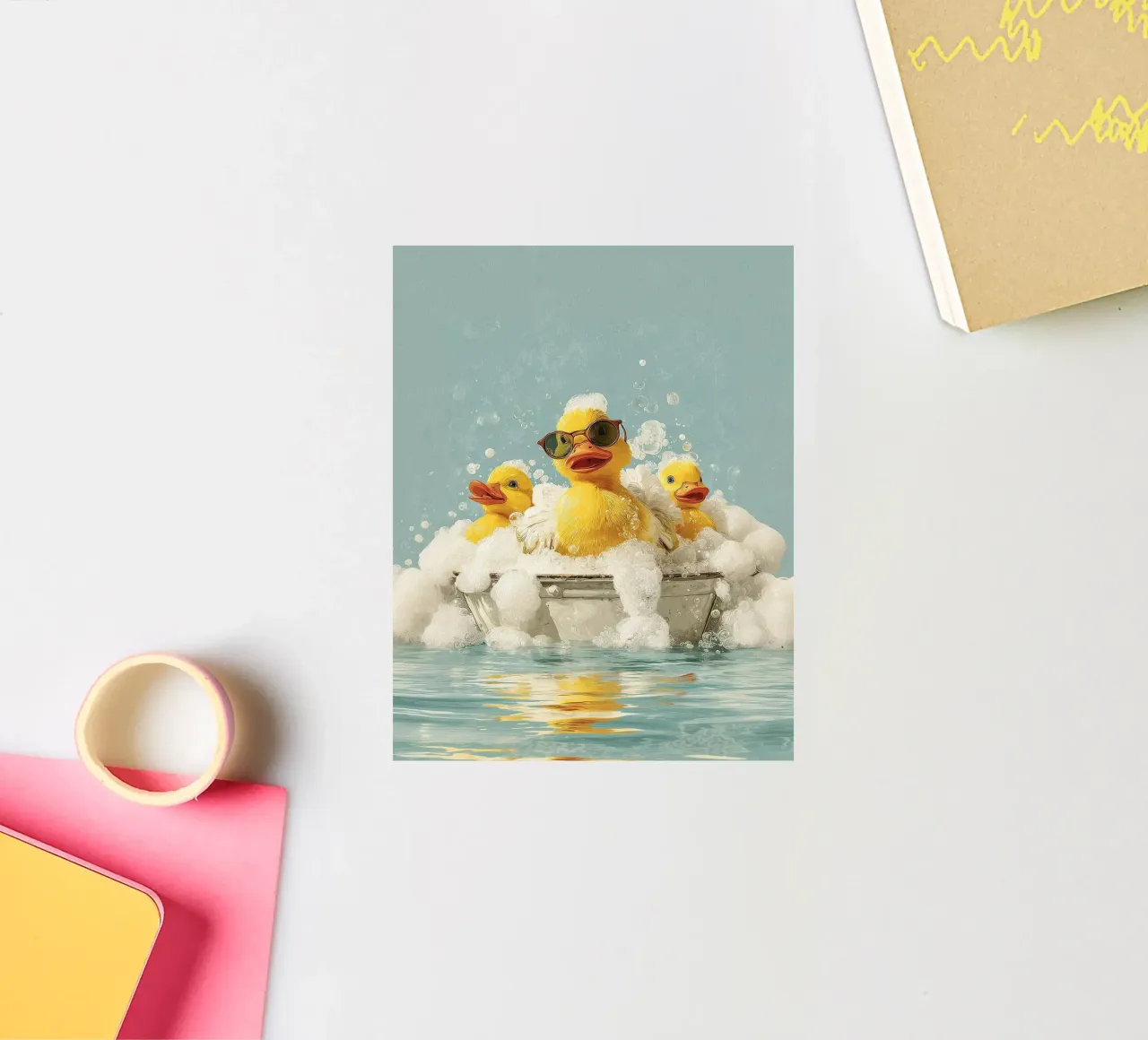 Duck Squad Soak - Retro Bubble Bath Vibes Sticker von HARU HARU