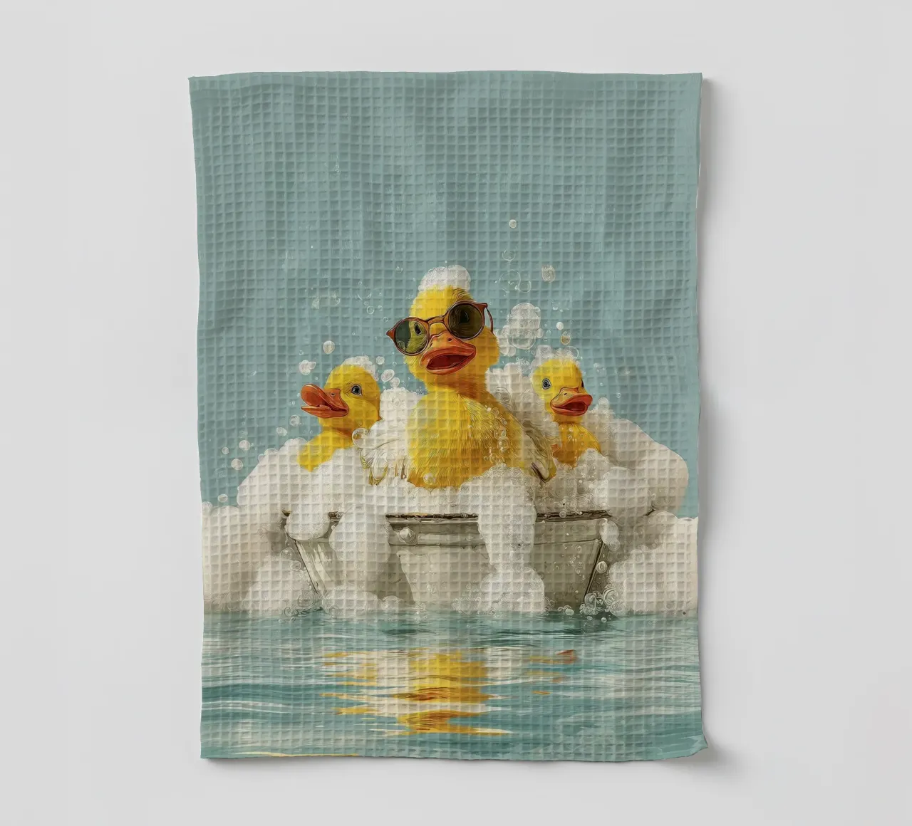 Duck Squad Soak - Retro Bubble Bath Vibes Geschirrtuch von HARU HARU