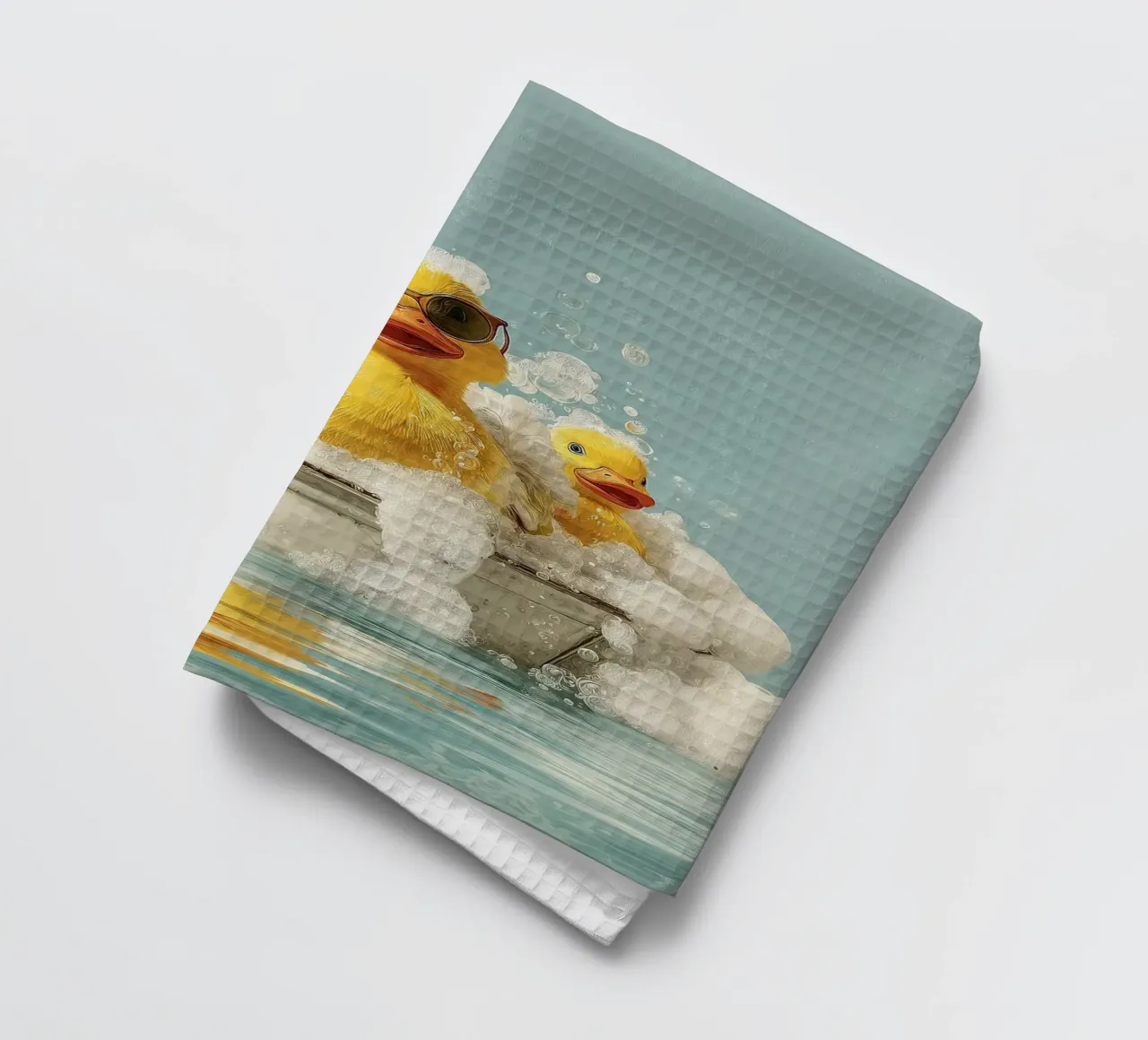 Duck Squad Soak - Retro Bubble Bath Vibes Geschirrtuch von HARU HARU