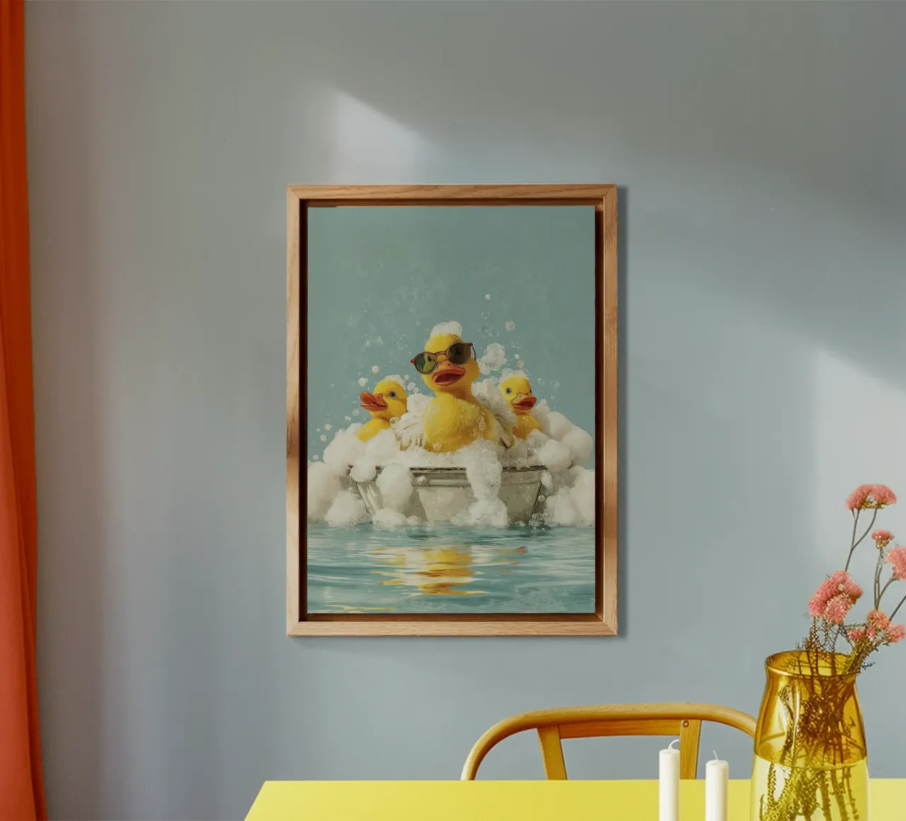 Duck Squad Soak - Retro Bubble Bath Vibes Alu-Dibond von HARU HARU