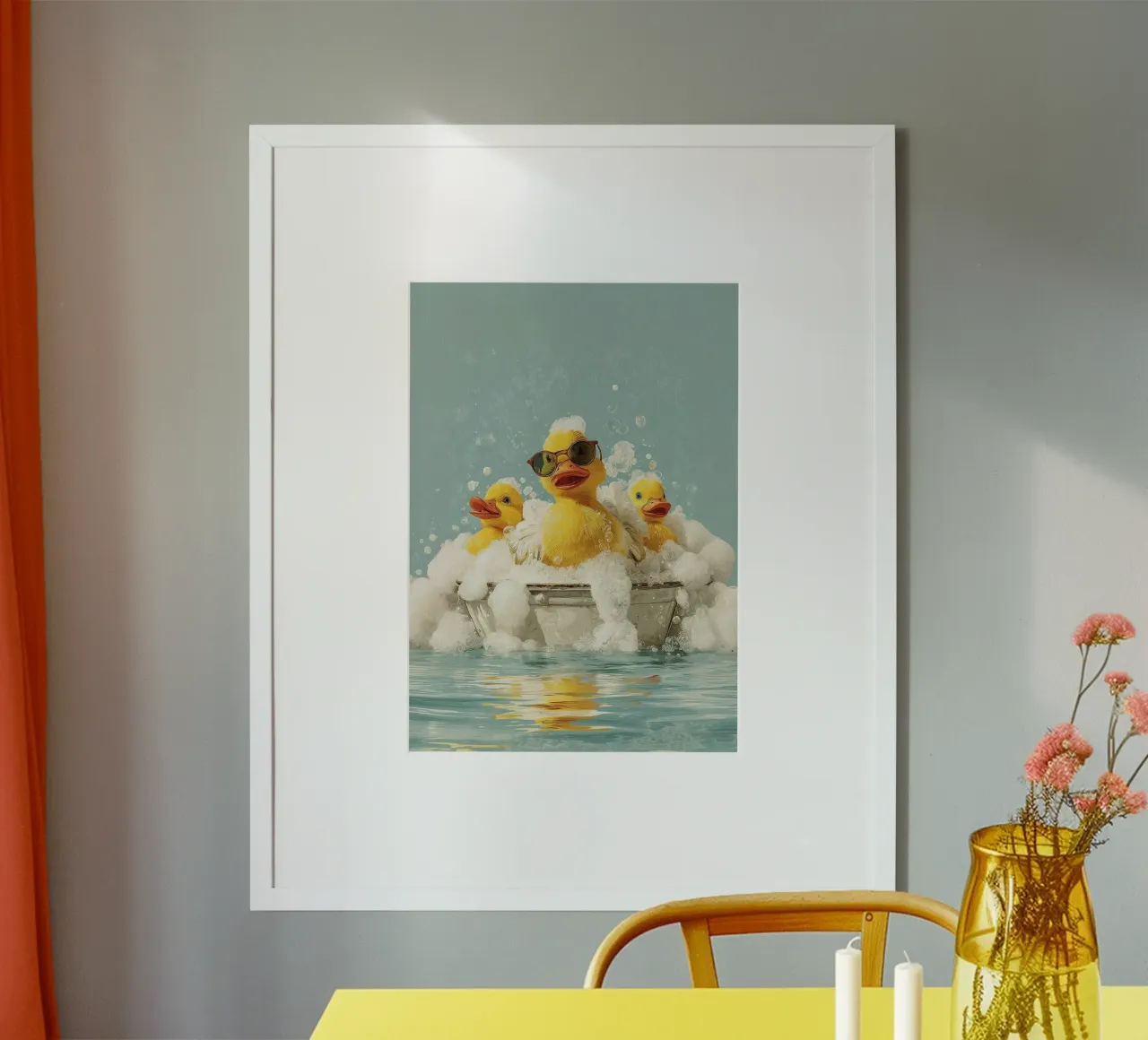Duck Squad Soak - Retro Bubble Bath Vibes Hahnemühle von HARU HARU