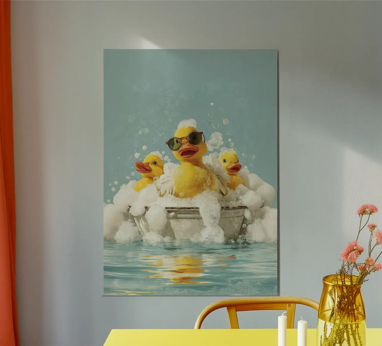 Duck Squad Soak - Retro Bubble Bath Vibes Hahnemühle von HARU HARU