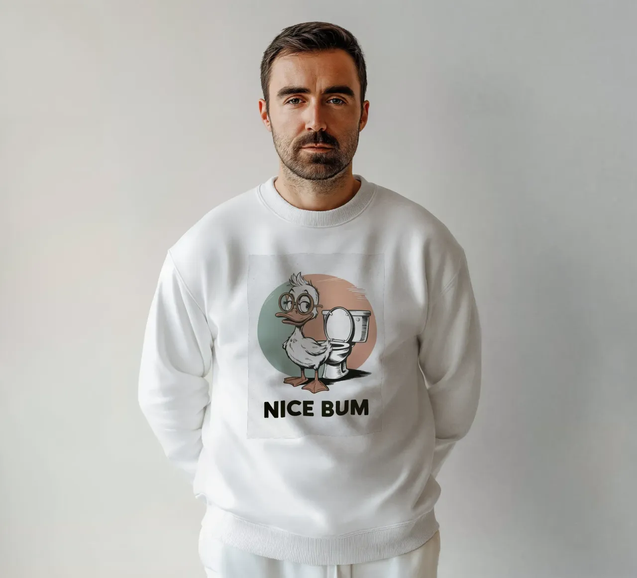 Anatra con occhiali e umorismo da toilette felpa da HARU HARU