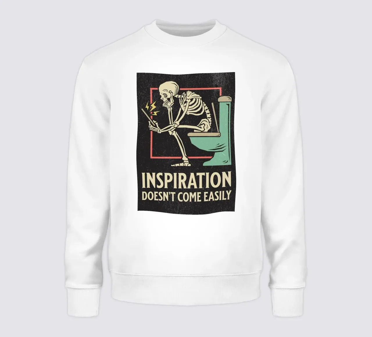 Funny Skeleton Sitting On The Toilet Inspiration Doesn't Com sweat de HARU HARU