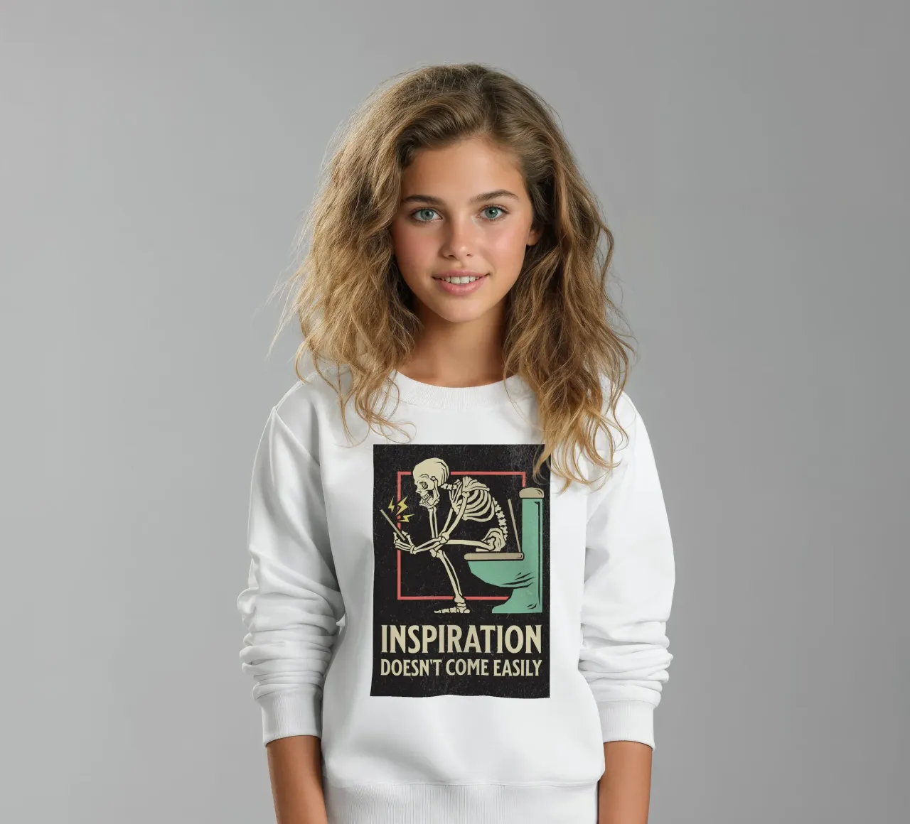 Divertido Esqueleto Sentado En El Inodoro Inspiración No Com sudadera para niño de HARU HARU