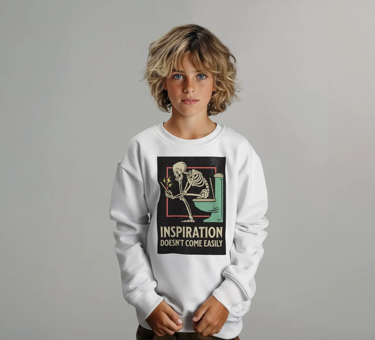 Divertido Esqueleto Sentado En El Inodoro Inspiración No Com sudadera para niño de HARU HARU