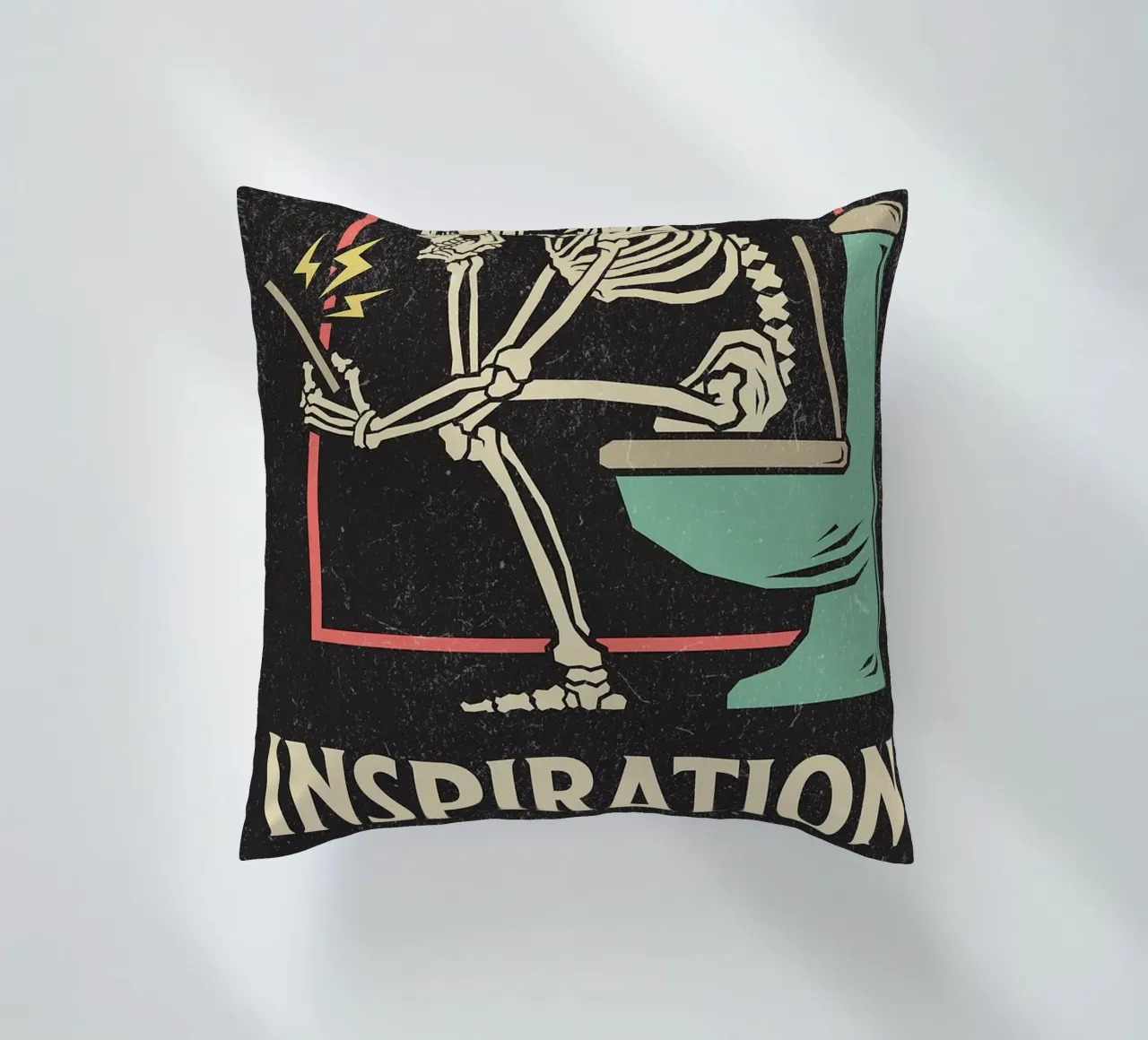 Funny Skeleton Sitting On The Toilet Inspiration Doesn't Com coussin de HARU HARU