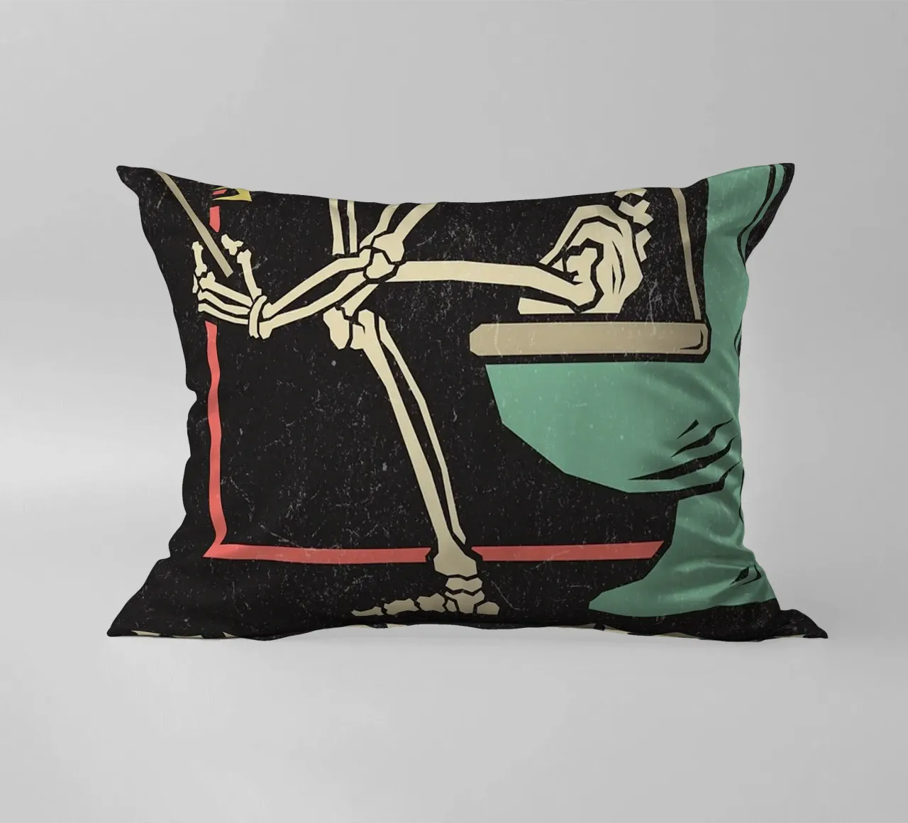 Funny Skeleton Sitting On The Toilet Inspiration Doesn't Com coussin de HARU HARU