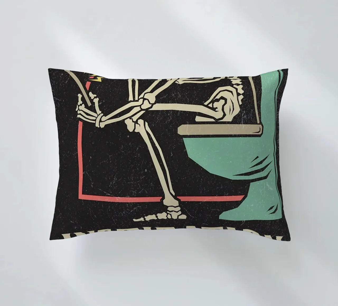 Funny Skeleton Sitting On The Toilet Inspiration Doesn't Com coussin de HARU HARU