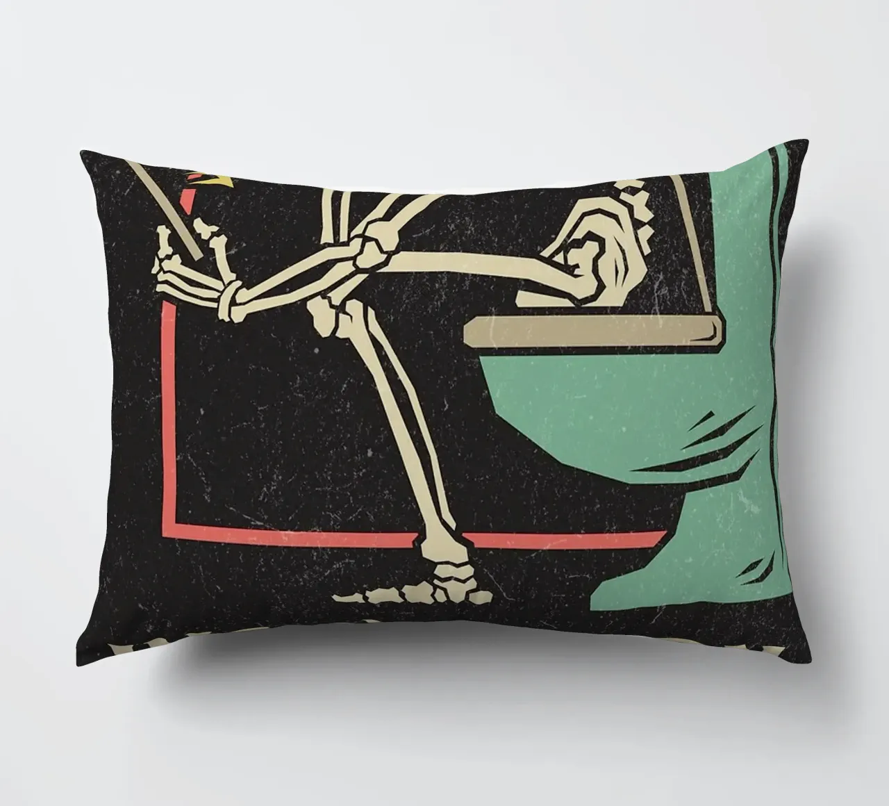 Funny Skeleton Sitting On The Toilet Inspiration Doesn't Com coussin de HARU HARU