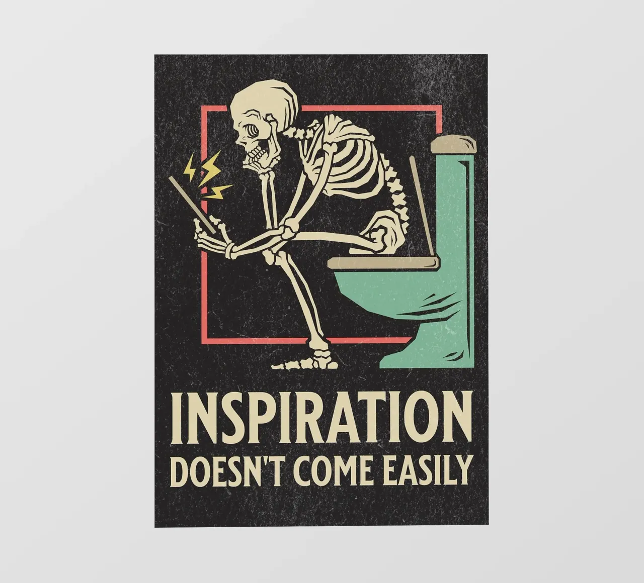 Funny Skeleton Sitting On The Toilet Inspiration Doesn't Com bâche pvc de HARU HARU