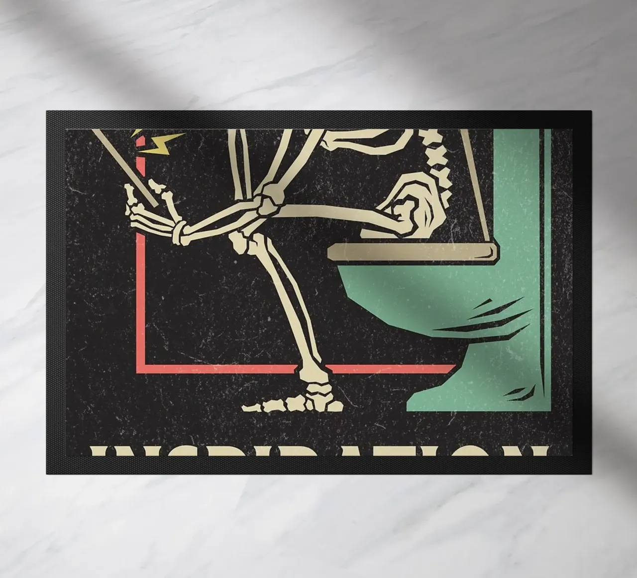 Funny Skeleton Sitting On The Toilet Inspiration Doesn't Com paillasson de HARU HARU