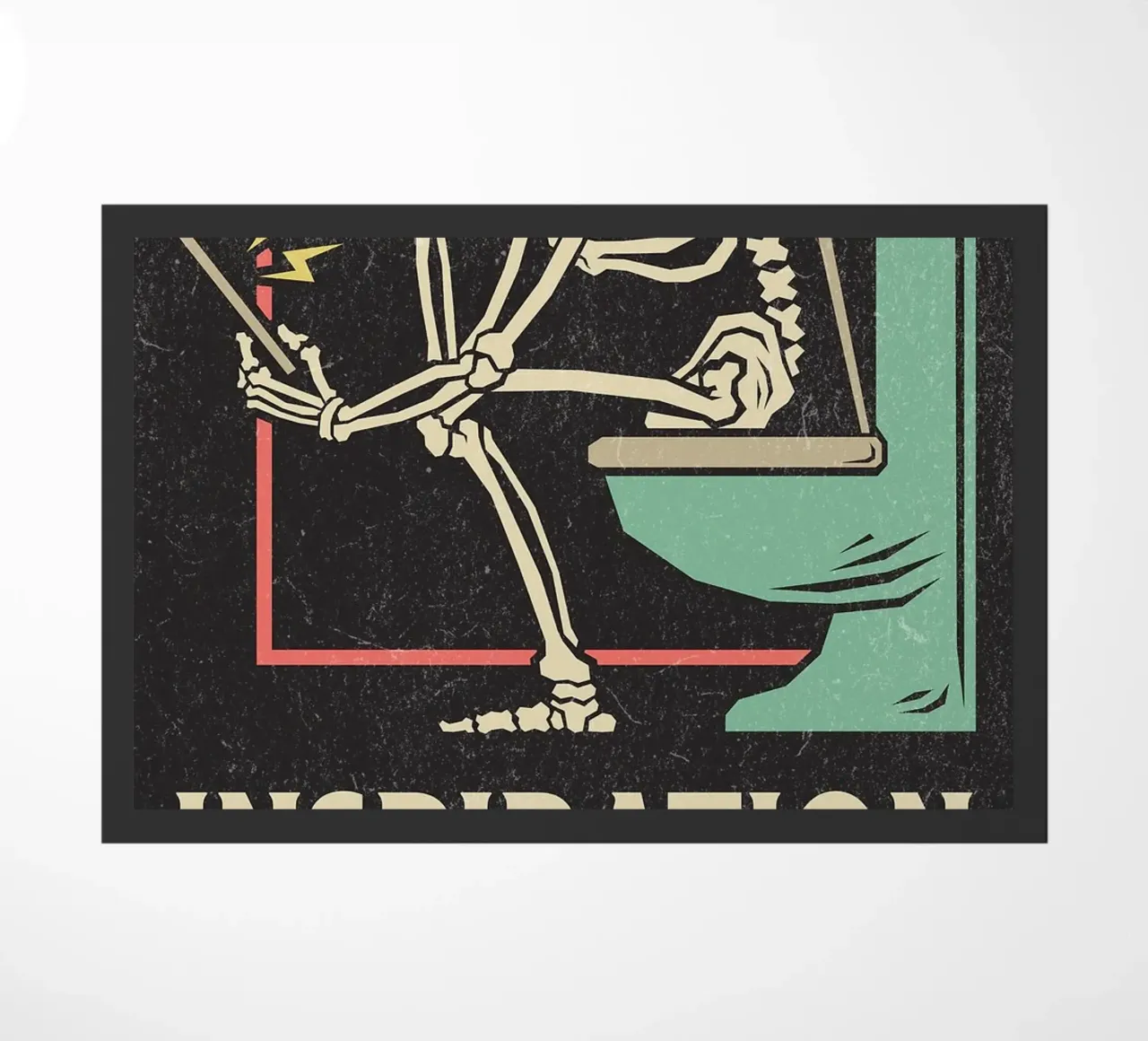 Funny Skeleton Sitting On The Toilet Inspiration Doesn't Com paillasson de HARU HARU