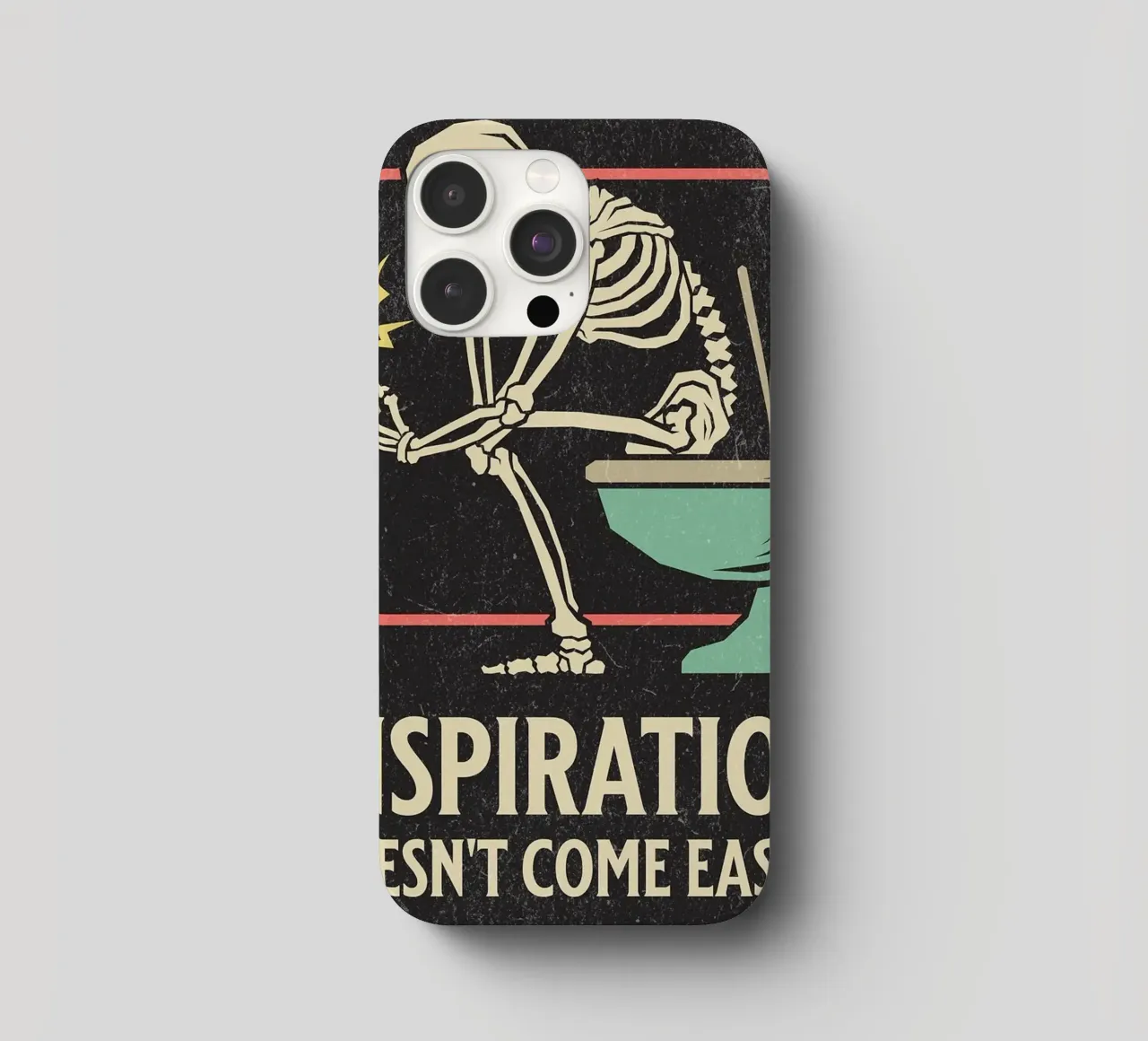 Funny Skeleton Sitting On The Toilet Inspiration Doesn't Com coque iphone de HARU HARU