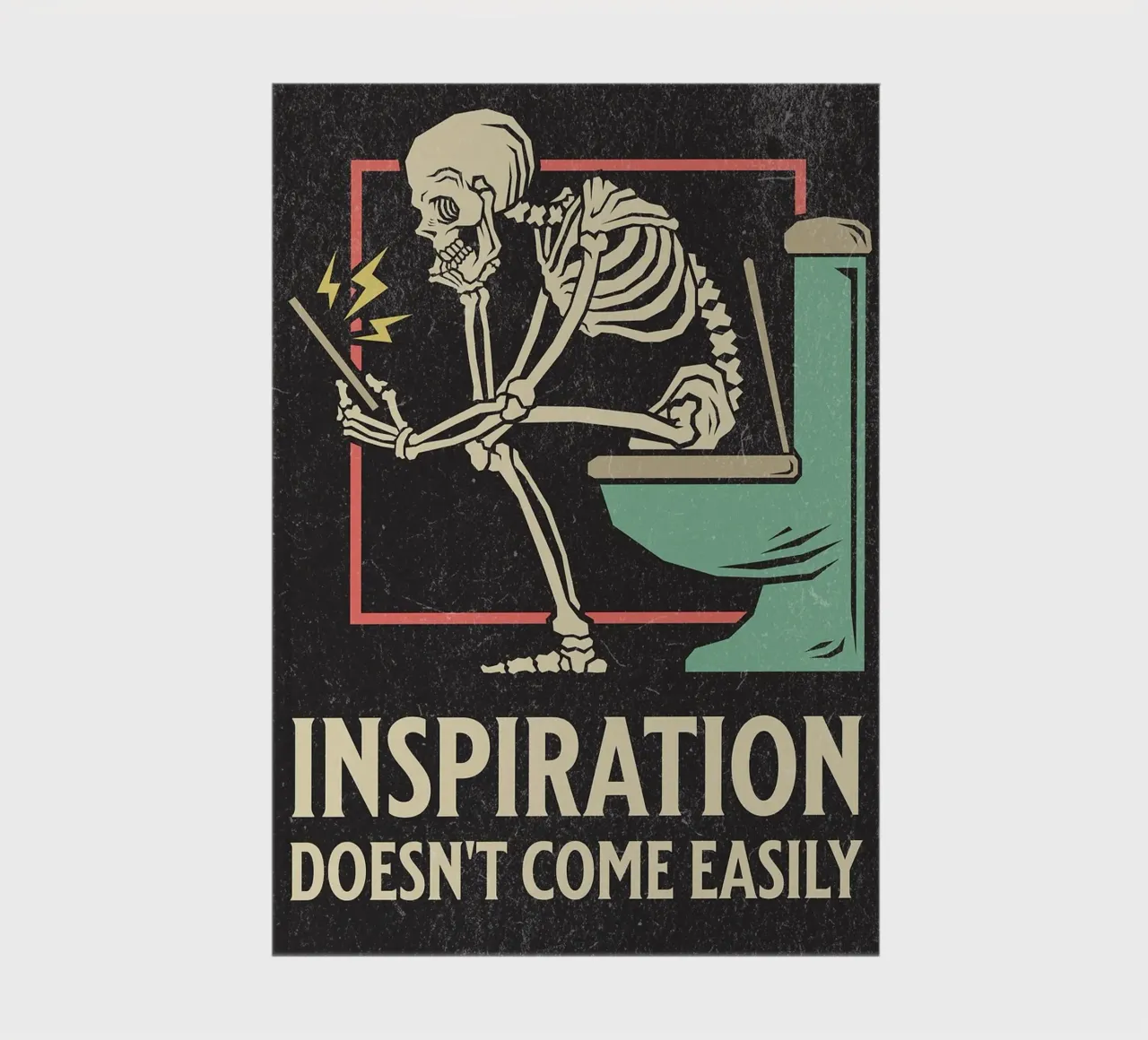 Funny Skeleton Sitting On The Toilet Inspiration Doesn't Com carnet de notes de HARU HARU