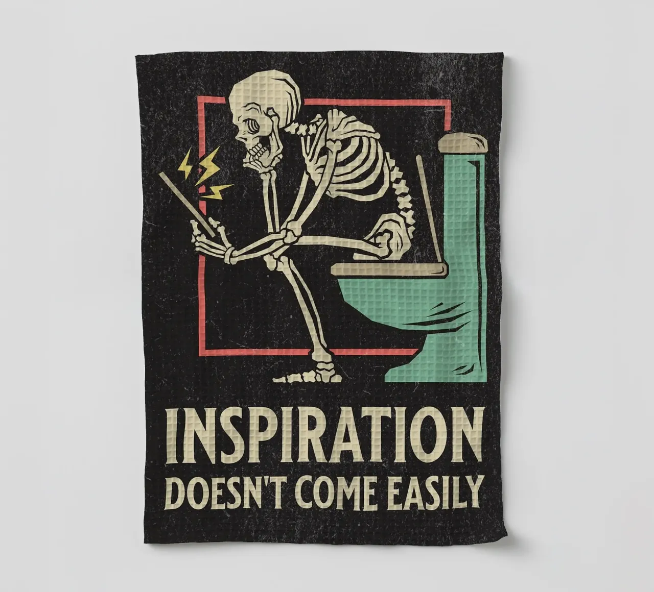 Funny Skeleton Sitting On The Toilet Inspiration Doesn't Com torchon de HARU HARU
