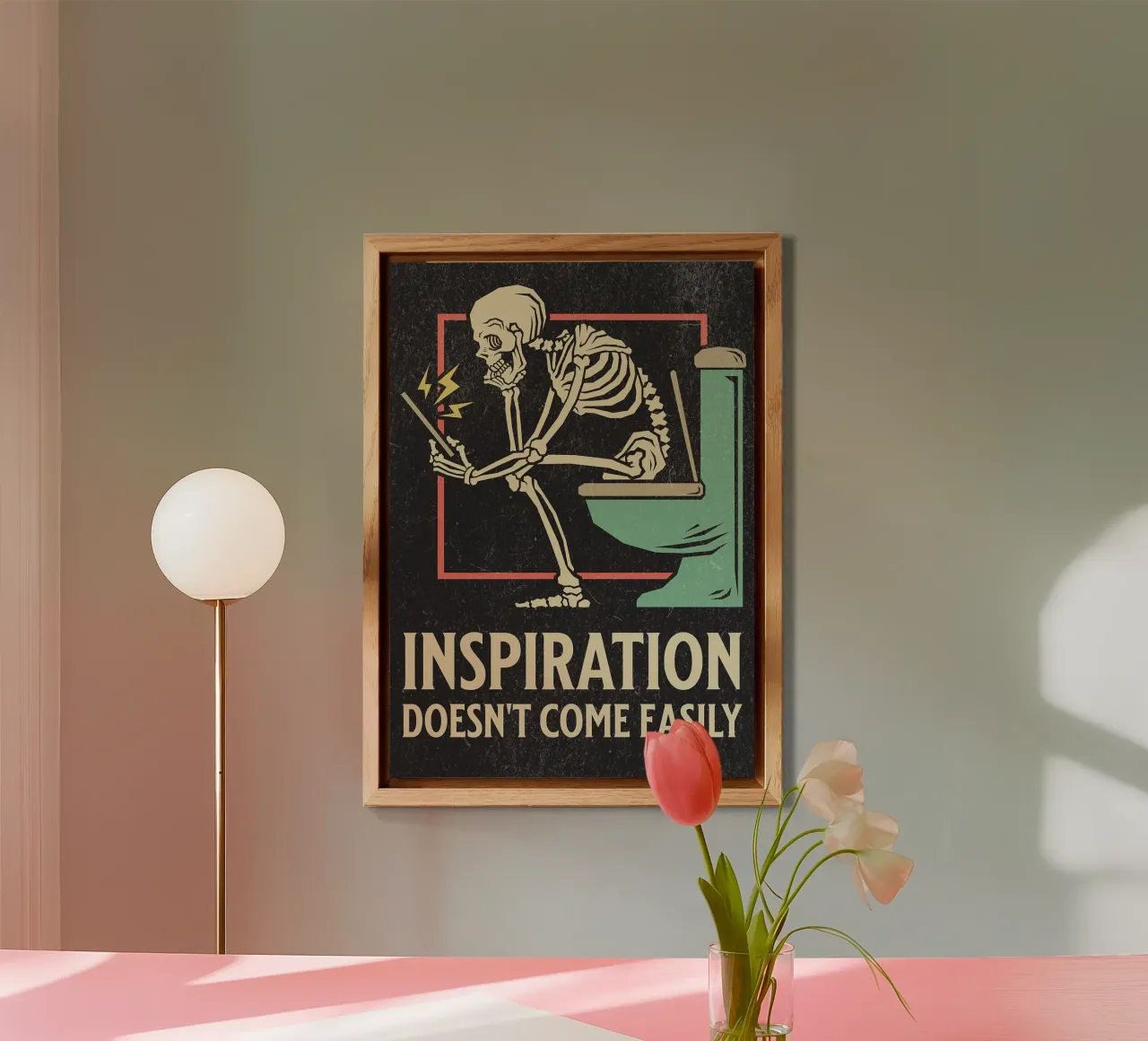 Funny Skeleton Sitting On The Toilet Inspiration Doesn't Com alu dibond de HARU HARU