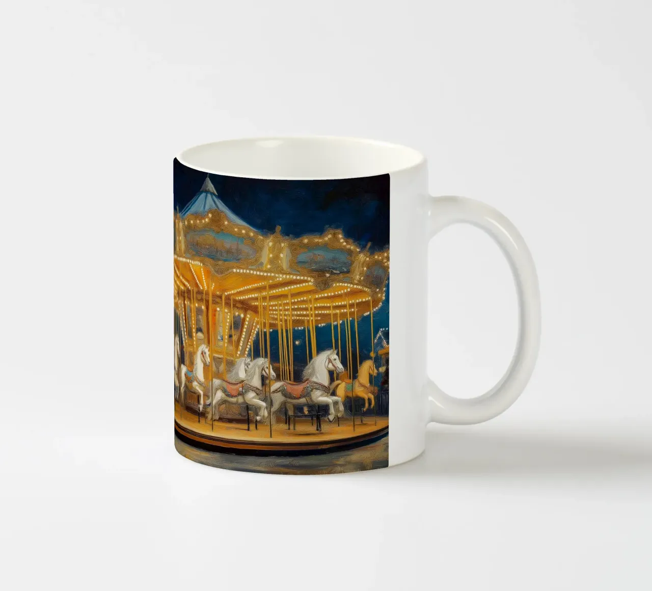 Nostalgico carosello da fiera fiaba invernale tazza in ceramica da Cozy Vibes