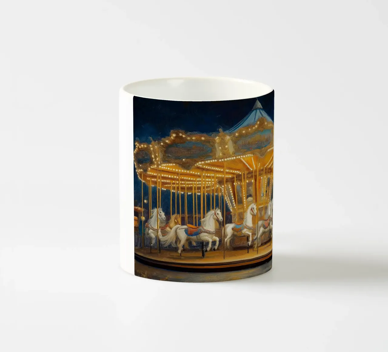 Nostalgico carosello da fiera fiaba invernale tazza in ceramica da Cozy Vibes