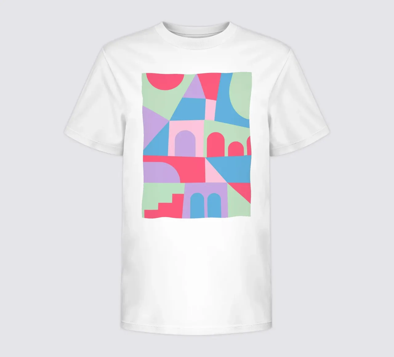 Geometrisches Stadtbild Kinder T-Shirt von Kim Hubball Studio
