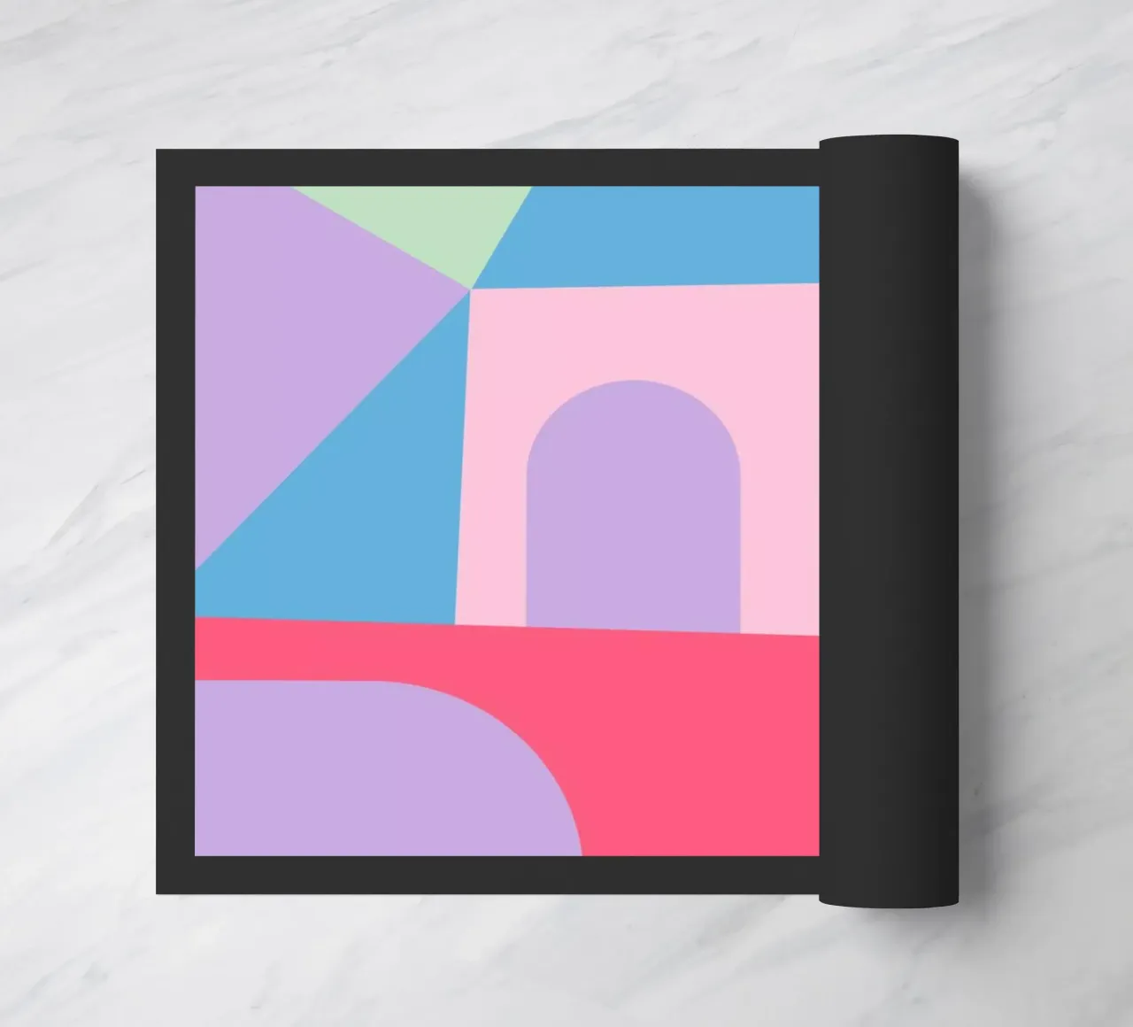 Geometric Townscape doormat by Kim Hubball Studio