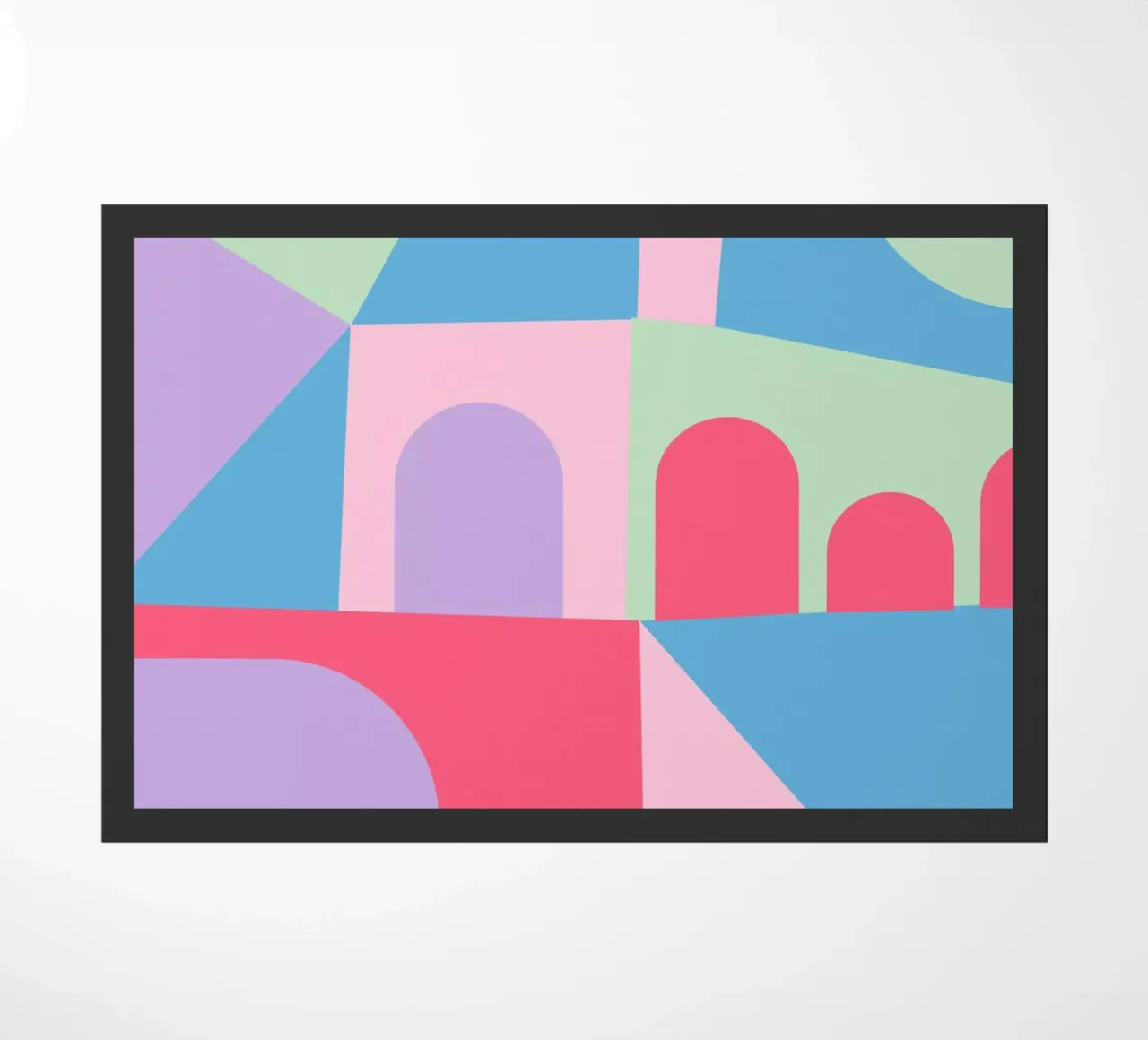 Geometric Townscape doormat by Kim Hubball Studio