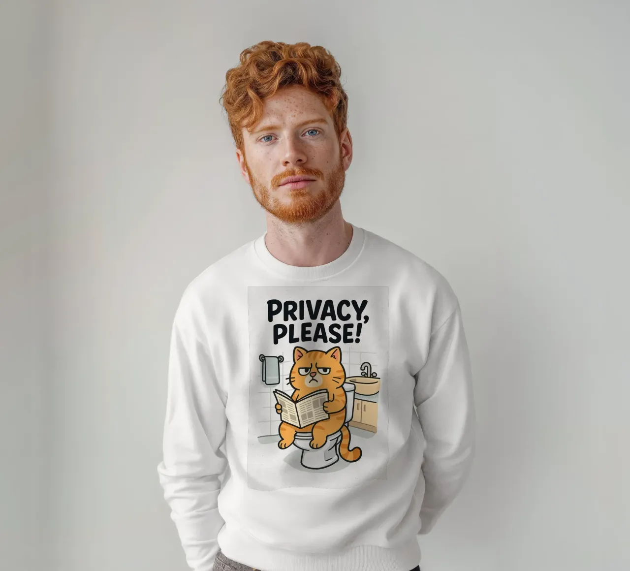 Privacy, per favore! Gatto animato sul water felpa da HARU HARU