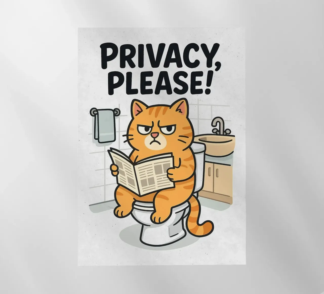 Privacy, per favore! Gatto animato sul water pellicola backlit da HARU HARU