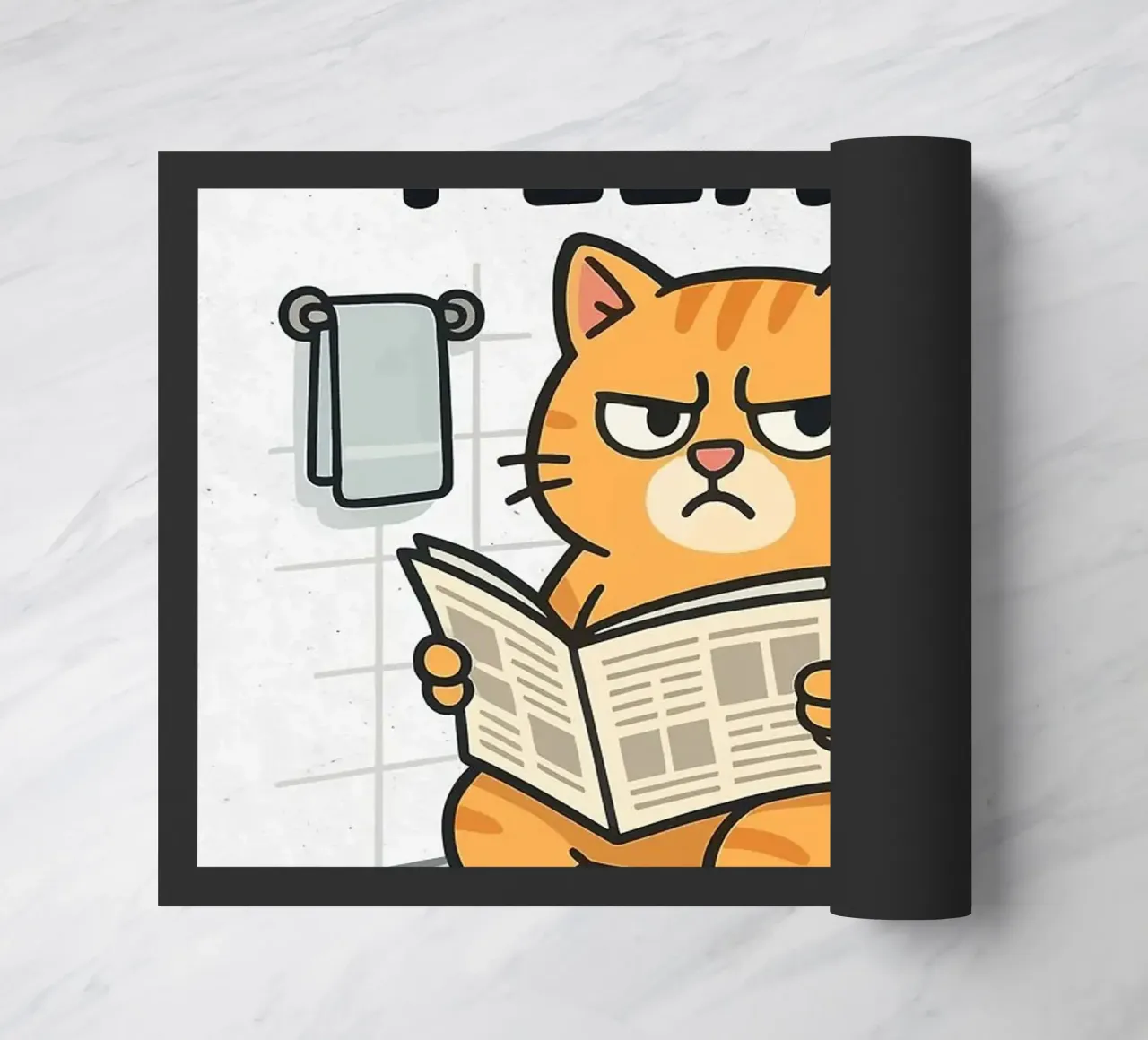 Privacy, per favore! Gatto animato sul water zerbino da HARU HARU