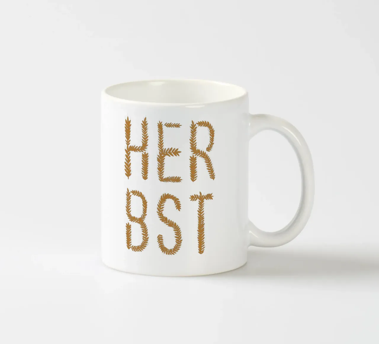 Herbst Getreideschrift Ocker tazza in ceramica da Sophie Augustin Illustration