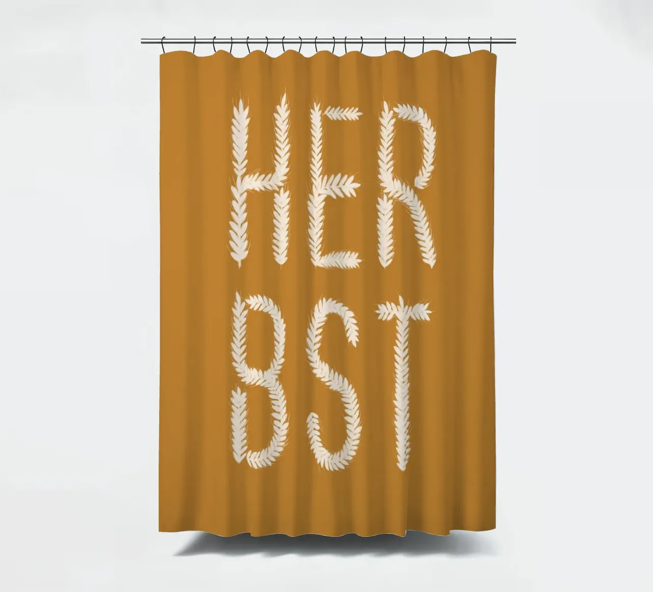 Herbst Getreideschrift Ocker tenda da doccia da Sophie Augustin Illustration