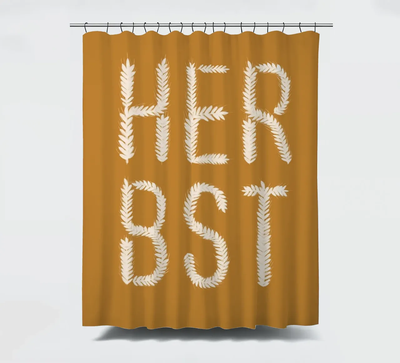Herbst Getreideschrift Ocker tenda da doccia da Sophie Augustin Illustration