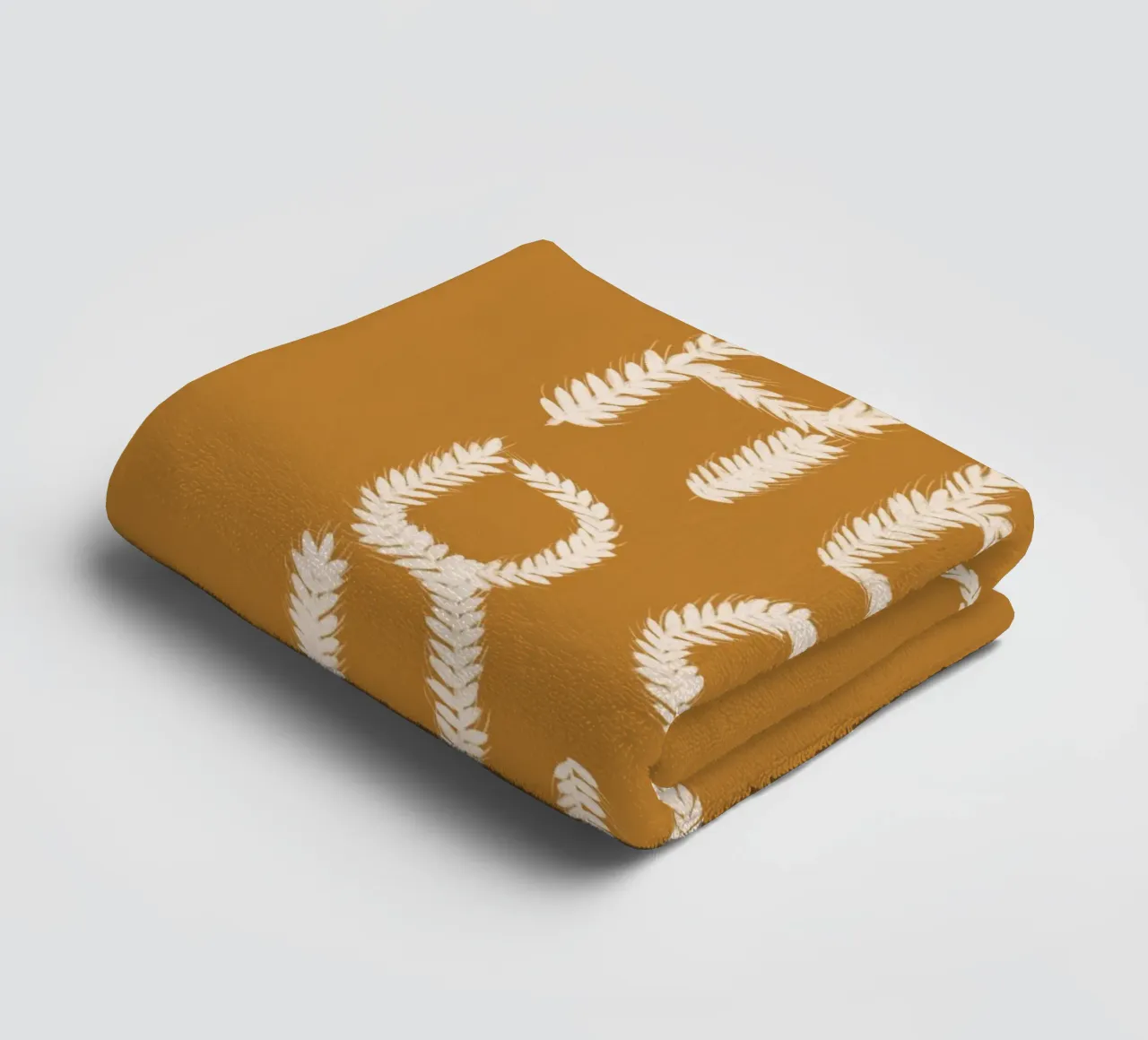 Herbst Getreideschrift Ocker asciugamano da bagno da Sophie Augustin Illustration