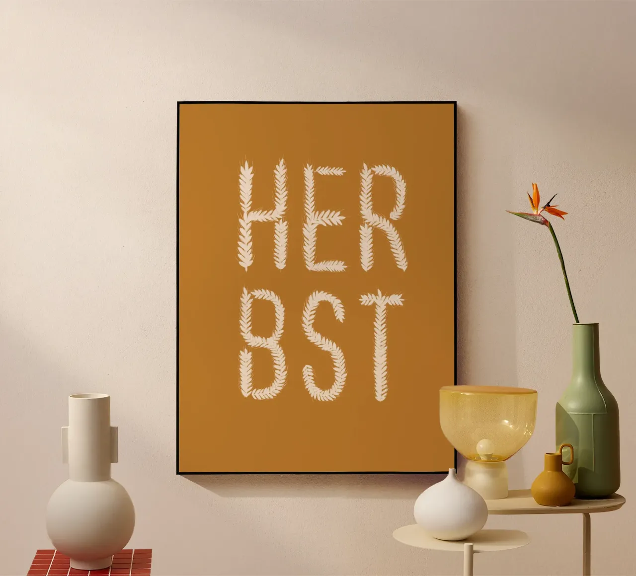 Herbst Getreideschrift Ocker metacrilato de Sophie Augustin Illustration