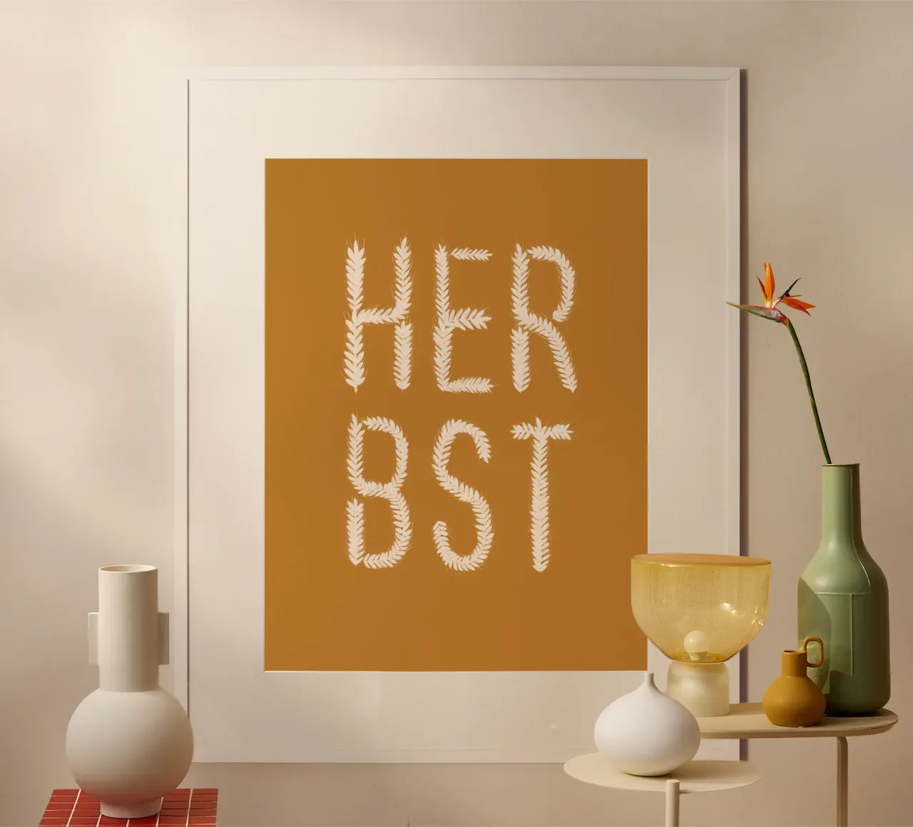 Herbst Getreideschrift Ocker carta hahnemühle da Sophie Augustin Illustration