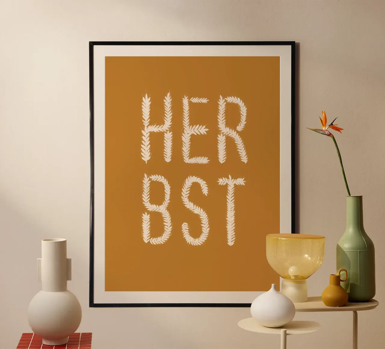 Herbst Getreideschrift Ocker carta hahnemühle da Sophie Augustin Illustration